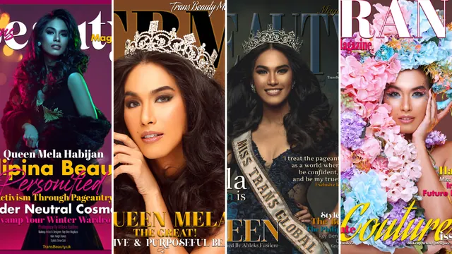 Magazine covers of Mela Franco Habijan, Miss Trans Global commissioned by us. How to build a flexible magazine layout system