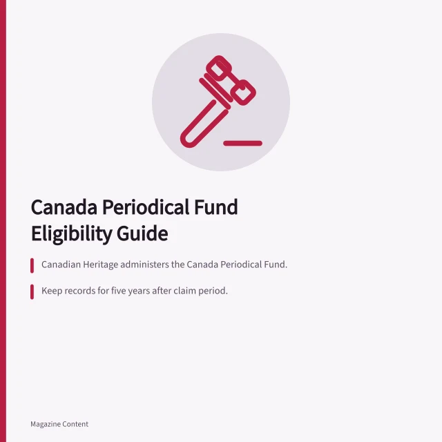Canada Periodical Fund eligibility rules for magazines. Canada Periodical Fund Eligibility: A Practical Guide for Magazines