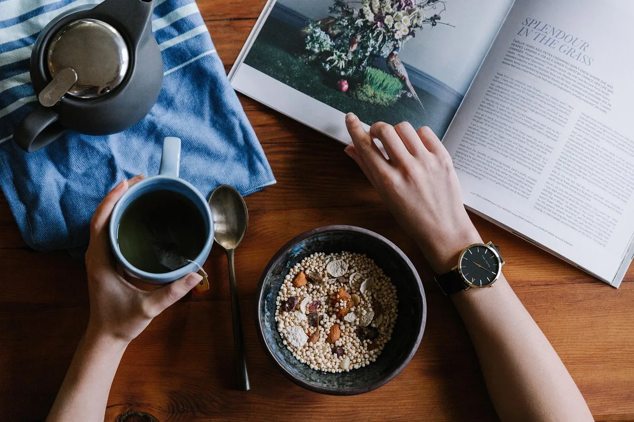 breakfast, healthy, food, diet, fruit, bowl, organic, cereal, grain, muesli, dessert, eating, meal, fresh, morning, delicious, vegan, snack, nutrition, granola, natural, tea, reading magazine, morning reading, mockup, breakfast, diet, diet, diet, diet, diet, eating, eating, eating, vegan, nutrition, nutrition, tea. Cardiff magazine publishing, editorial lessons from Welsh titles