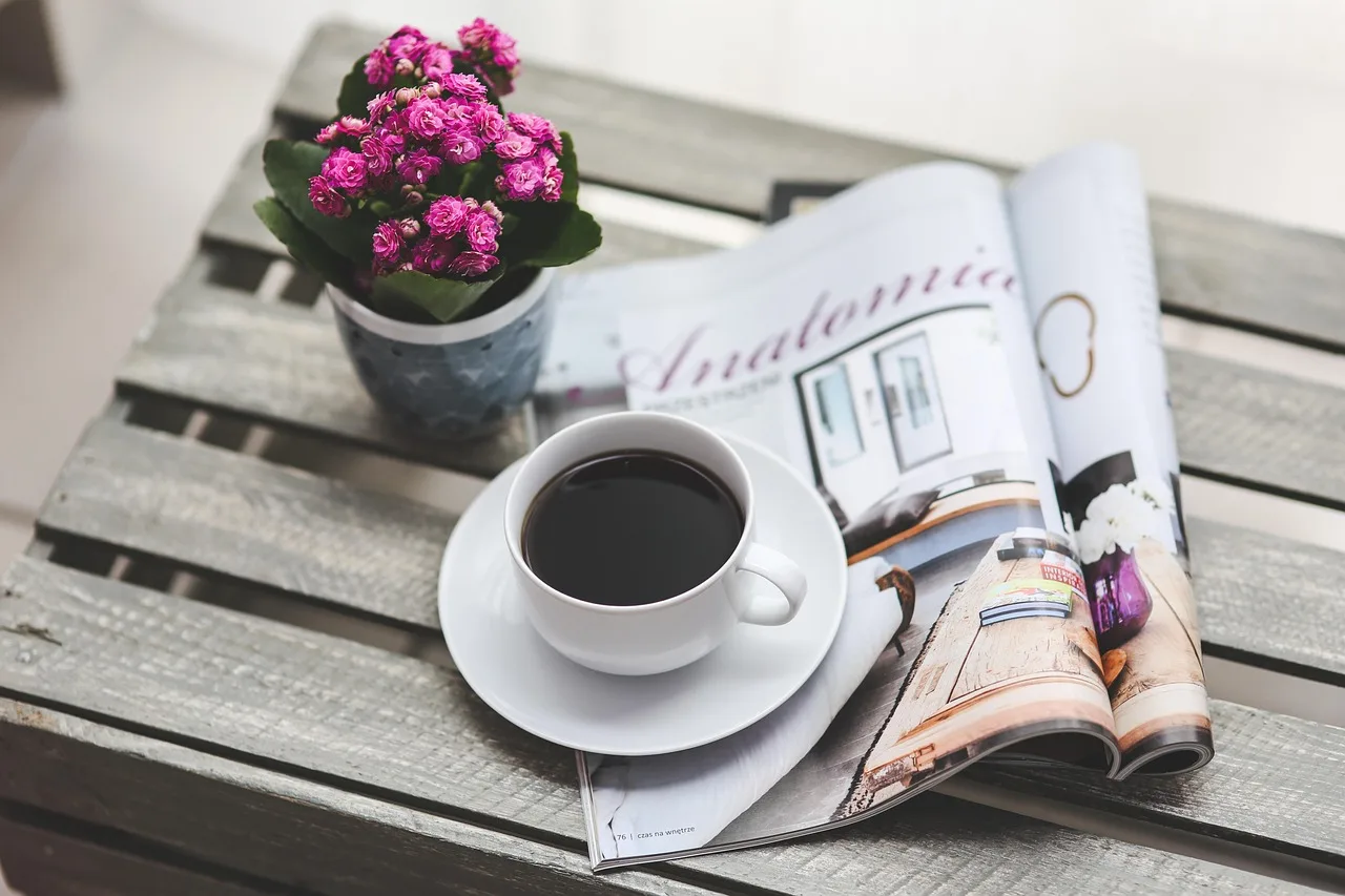 coffee, flower wallpaper, magazine, newspaper, read, flower background, reading, free time, beautiful flowers, nature, after work, flower. Magazine commissioning checklist for editors and contributors