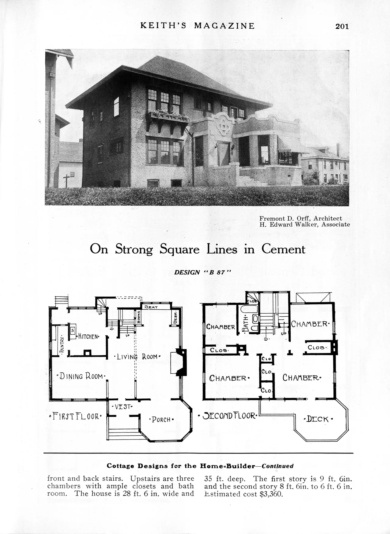 A page from Keith's Magazine on Home Building published in 1909