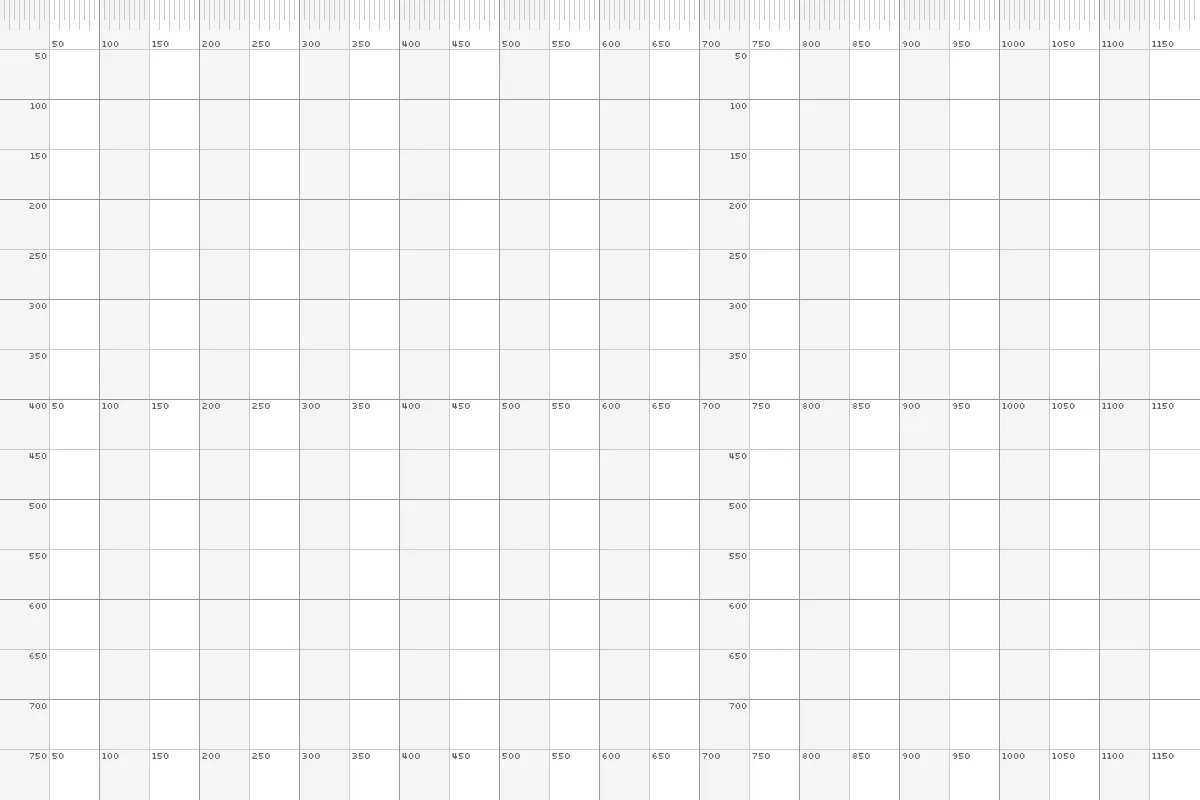 A numbered layout grid with regular vertical and horizontal divisions